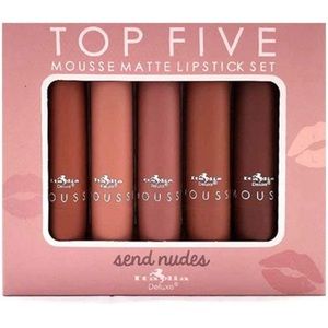 Italia Deluxe Top Five Mousse Matte Lipstick Set Send Nudes